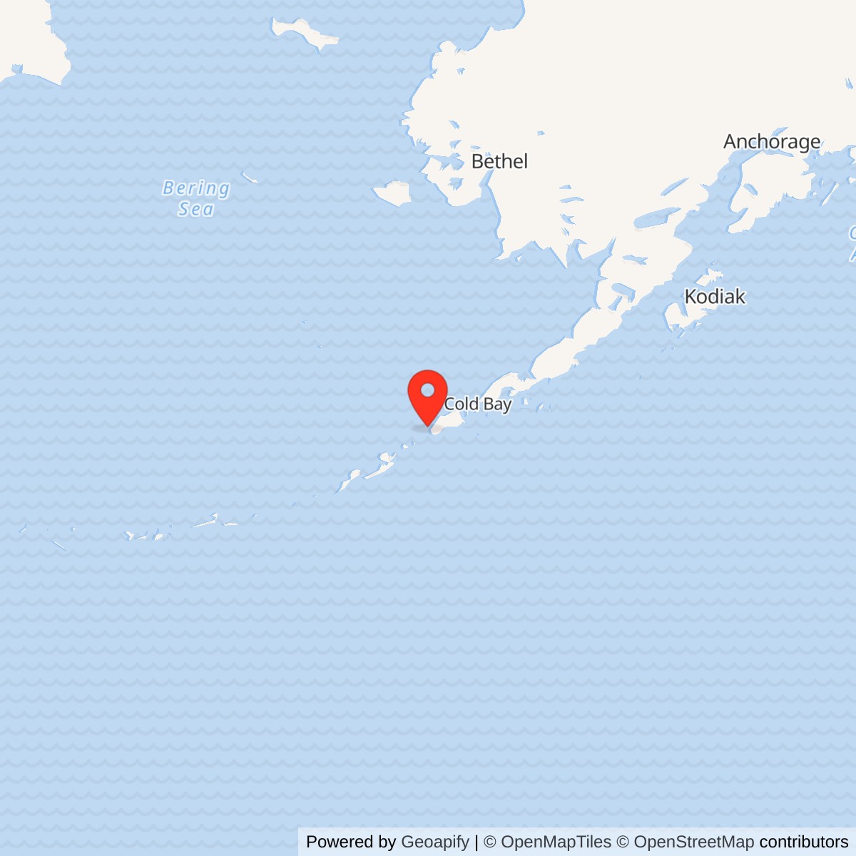 Map showing location of Cape Sarichef Air Force Station / Cape Sarichef White Alice Site, Alaska