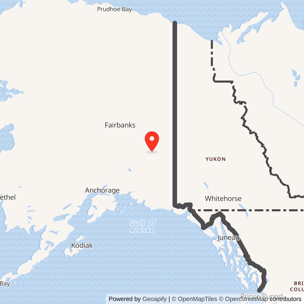 Map showing location of Cathedral Radio Relay Station, Alaska