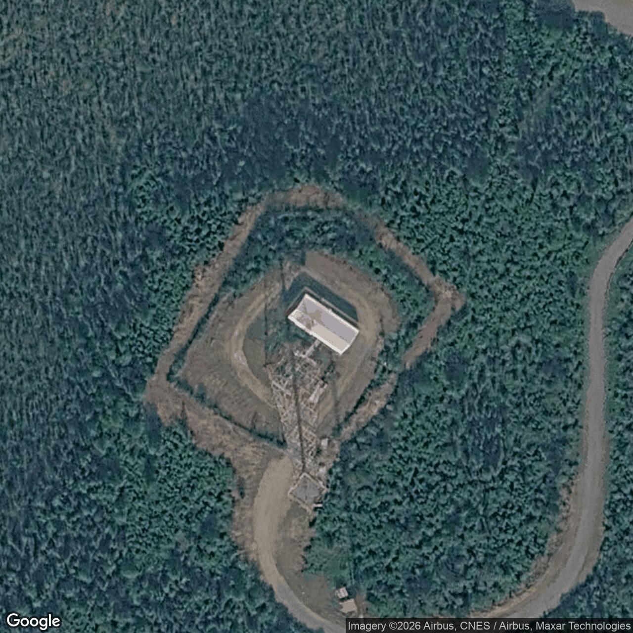 Current Google Satellite Image of Cathedral Radio Relay Station, Alaska