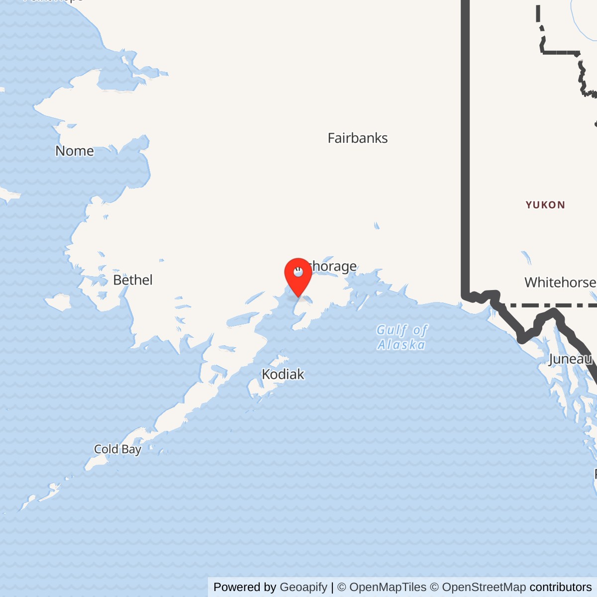 Map showing location of Clam Gulch White Alice Microwave Station, Alaska