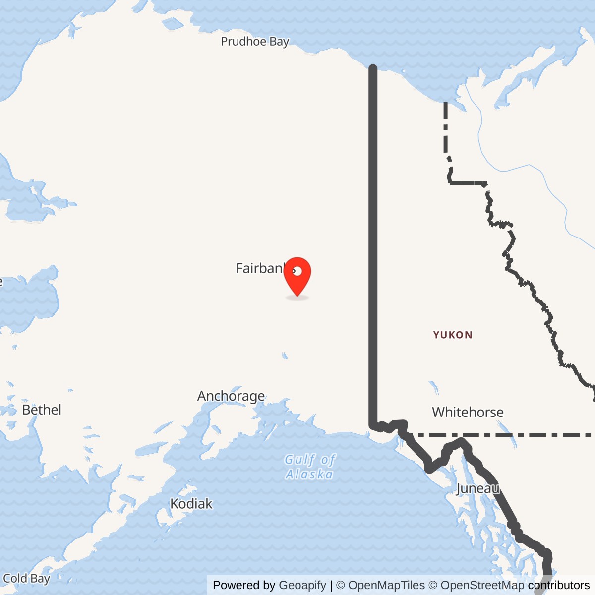 Map showing location of Delta Junction Radio Relay Station, Alaska