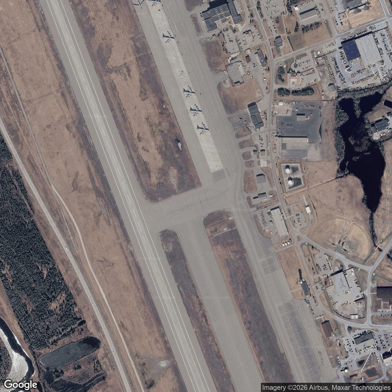 Current Google Satellite Image of Eielson Air Force Base, Alaska
