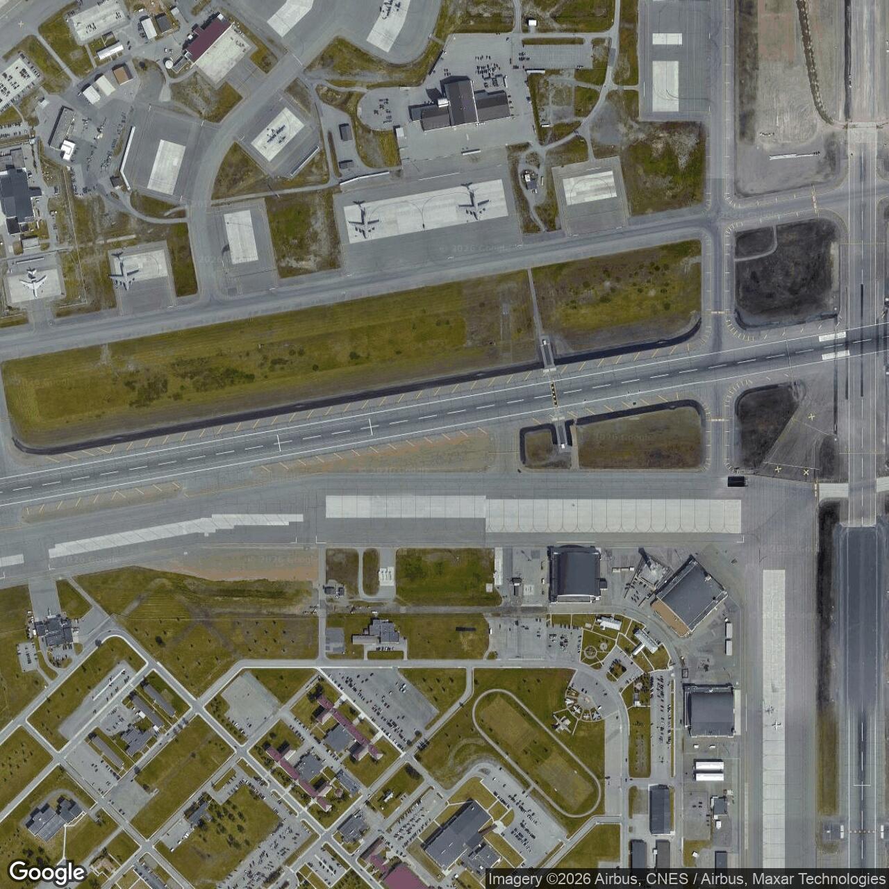 Current Google Satellite Image of Elmendorf Air Force Base, Alaska