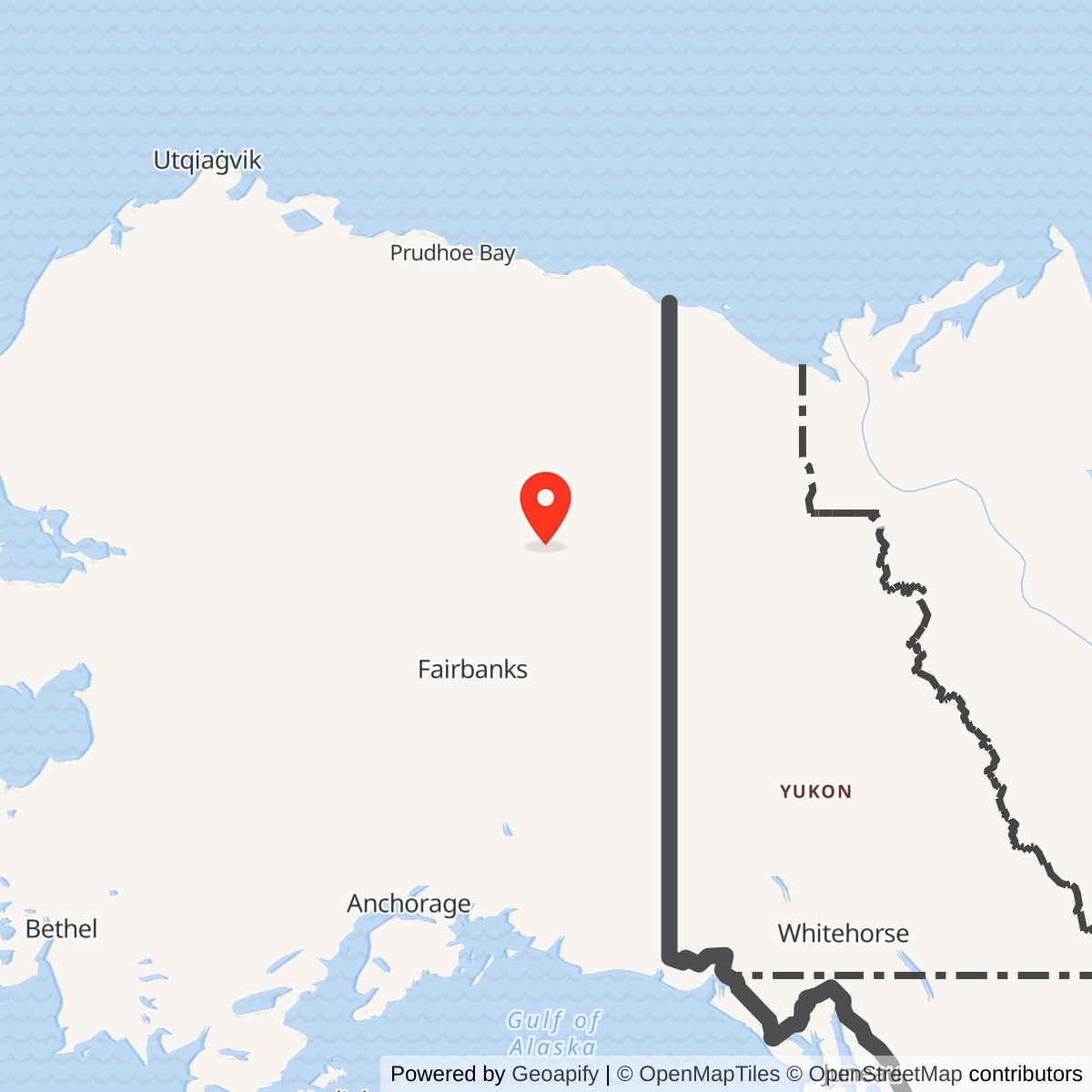 Map showing location of Fort Yukon Air Force Station / Fort Yukon Long Range Radar Site, Alaska