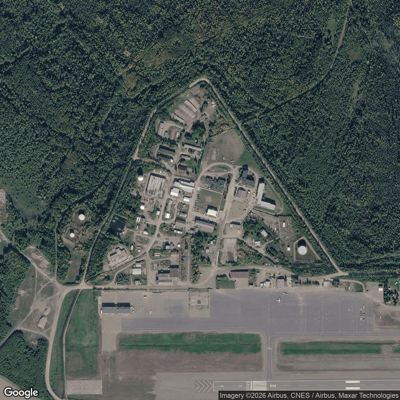 Current Google Satellite Image of Galena Air Force Station History | Alaska's Forward Interceptor Base, Alaska