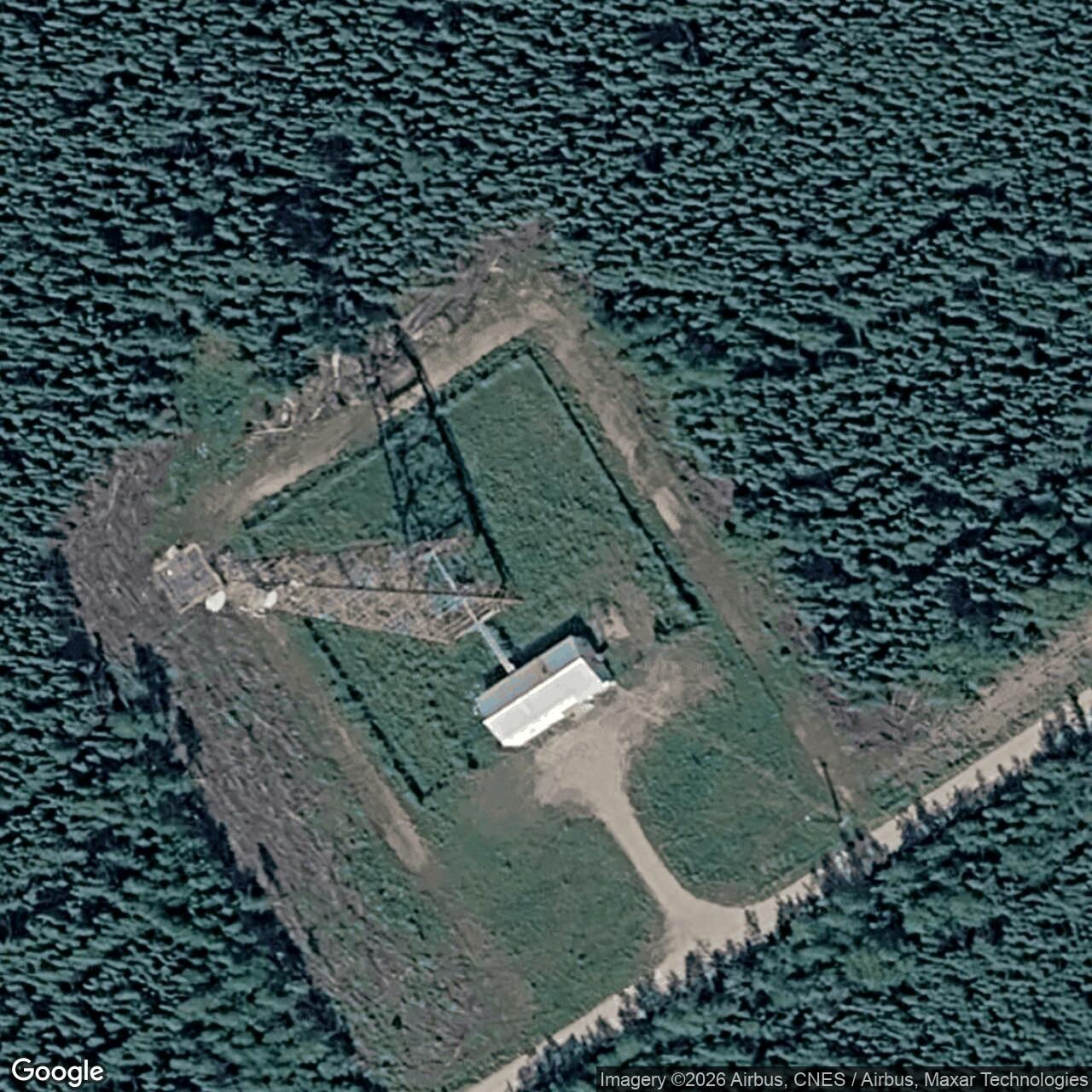 Current Google Satellite Image of Gerstle River Air Force Station | White Alice Relay History, Alaska
