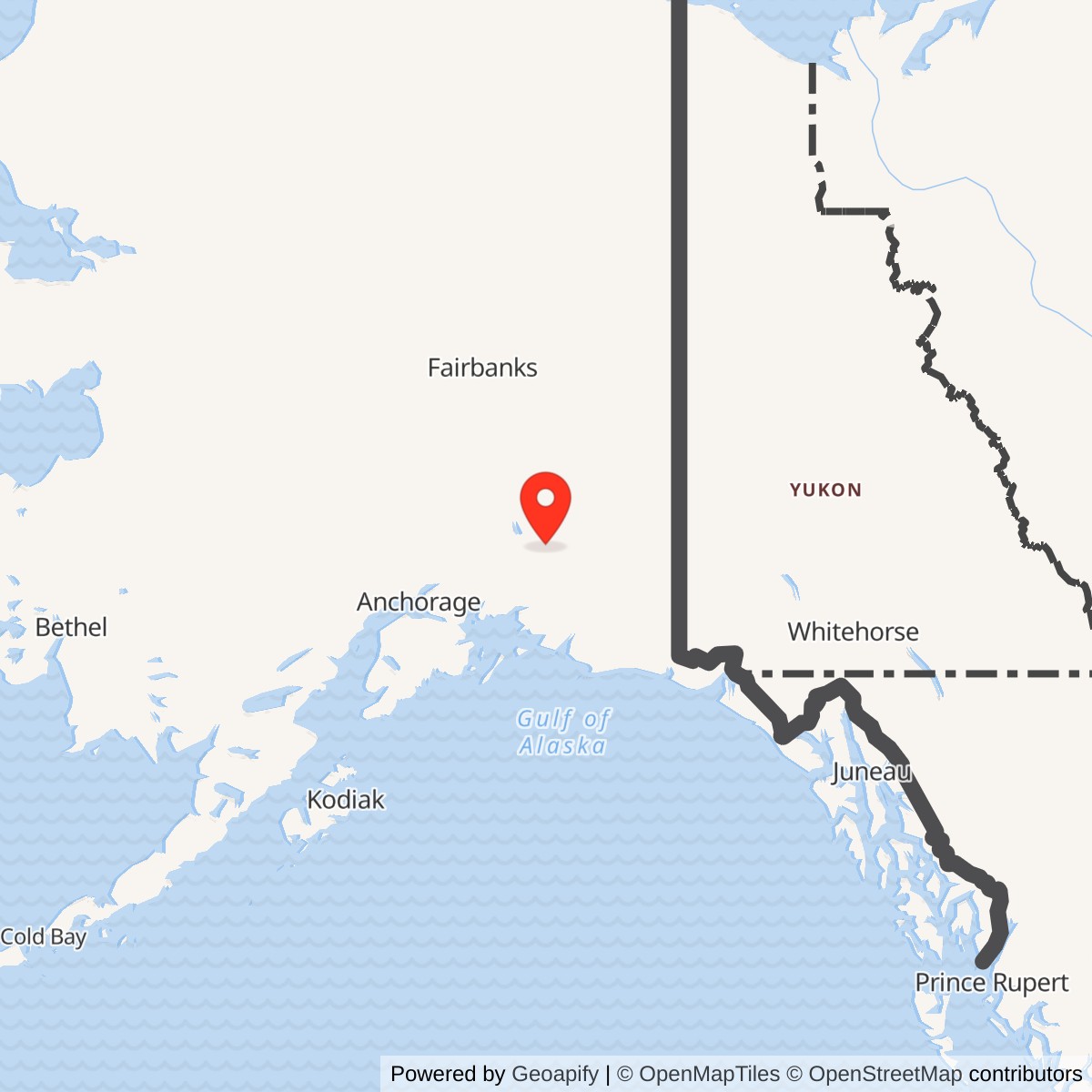 Map showing location of Glennallen Radio Relay Station, Alaska