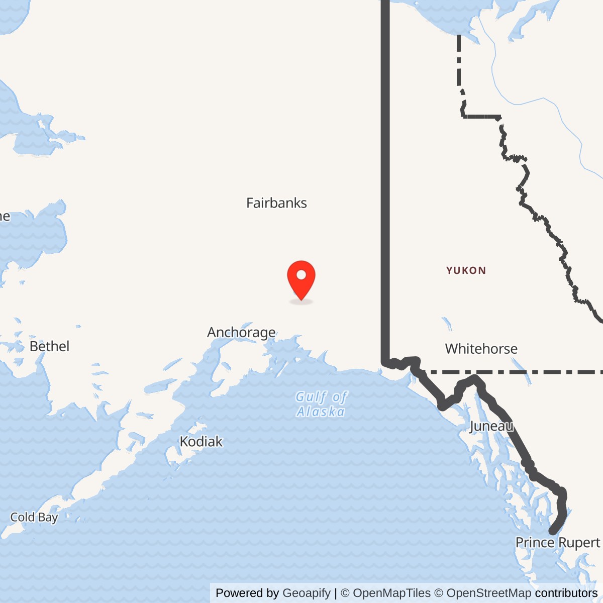Map showing location of Gulkana Air Force Station / Tolsona Radio Relay Site, Alaska