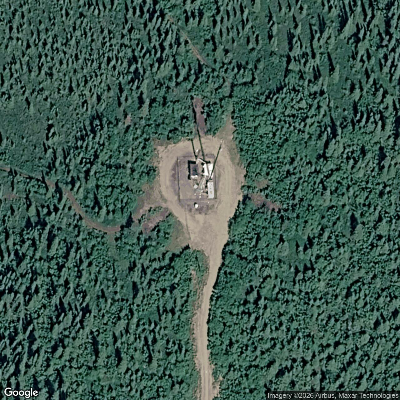Current Google Satellite Image of Gulkana Air Force Station and Tolsona White Alice Relay, Alaska