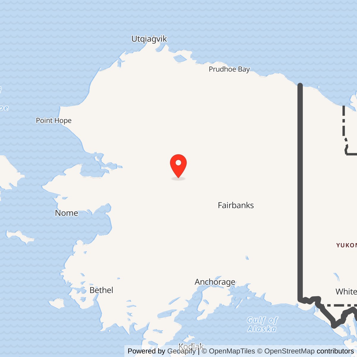 Map showing location of Indian Mountain Air Force Station / Indian Mountain Long Range Radar Site, Alaska