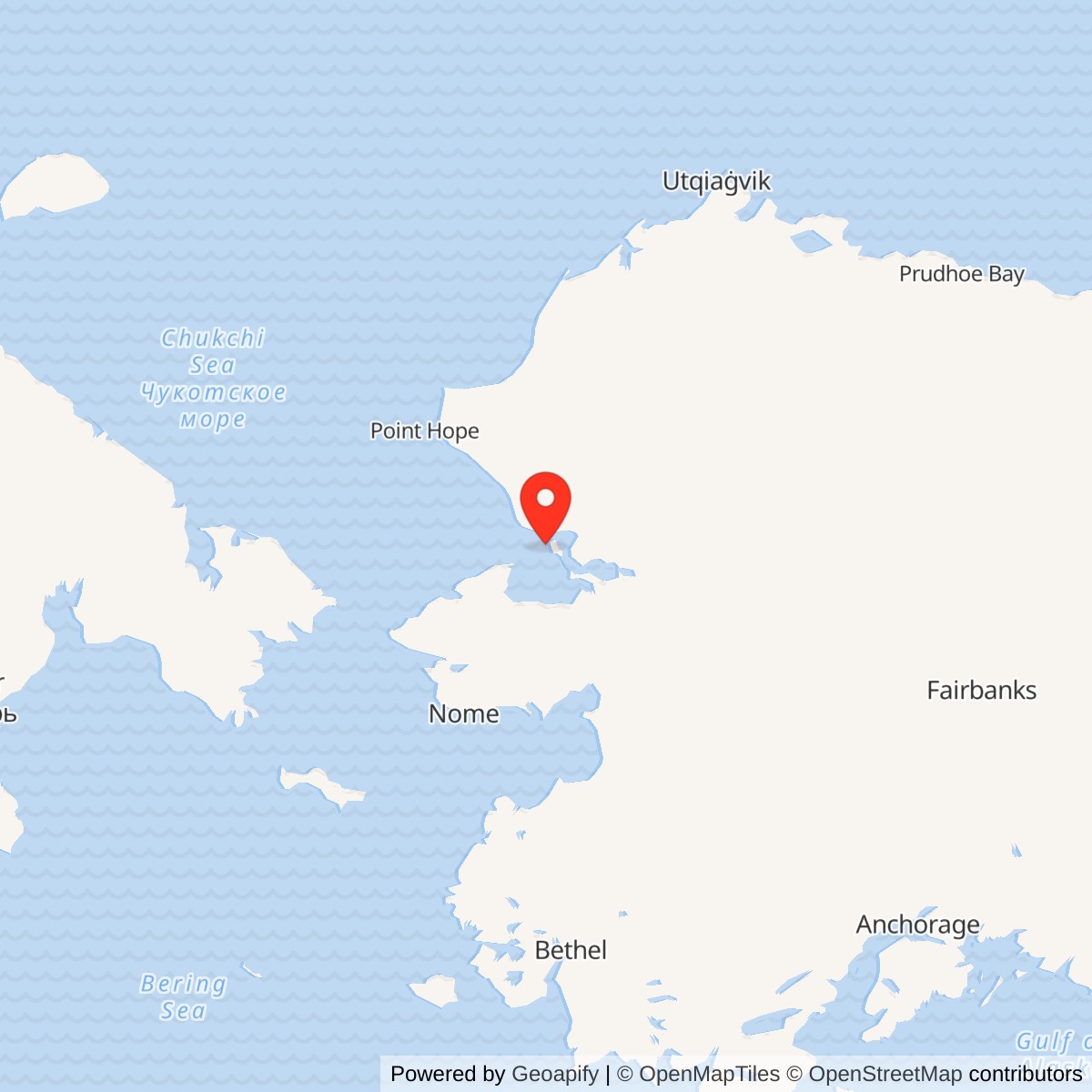 Map showing location of Kotzebue Air Force Station / Kotzebue Long Range Radar Site, Alaska