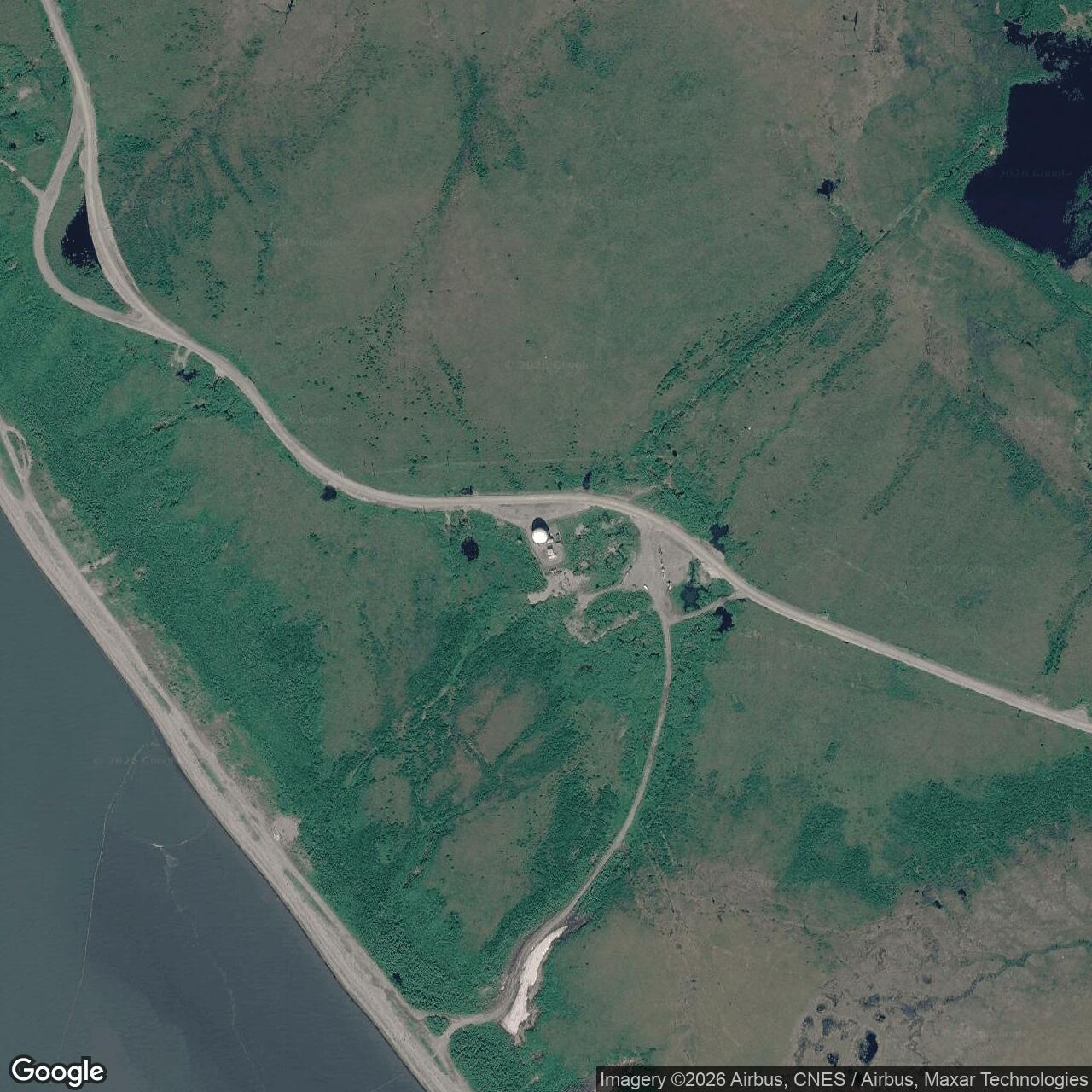 Current Google Satellite Image of Kotzebue Air Force Station / Kotzebue Long Range Radar Site, Alaska