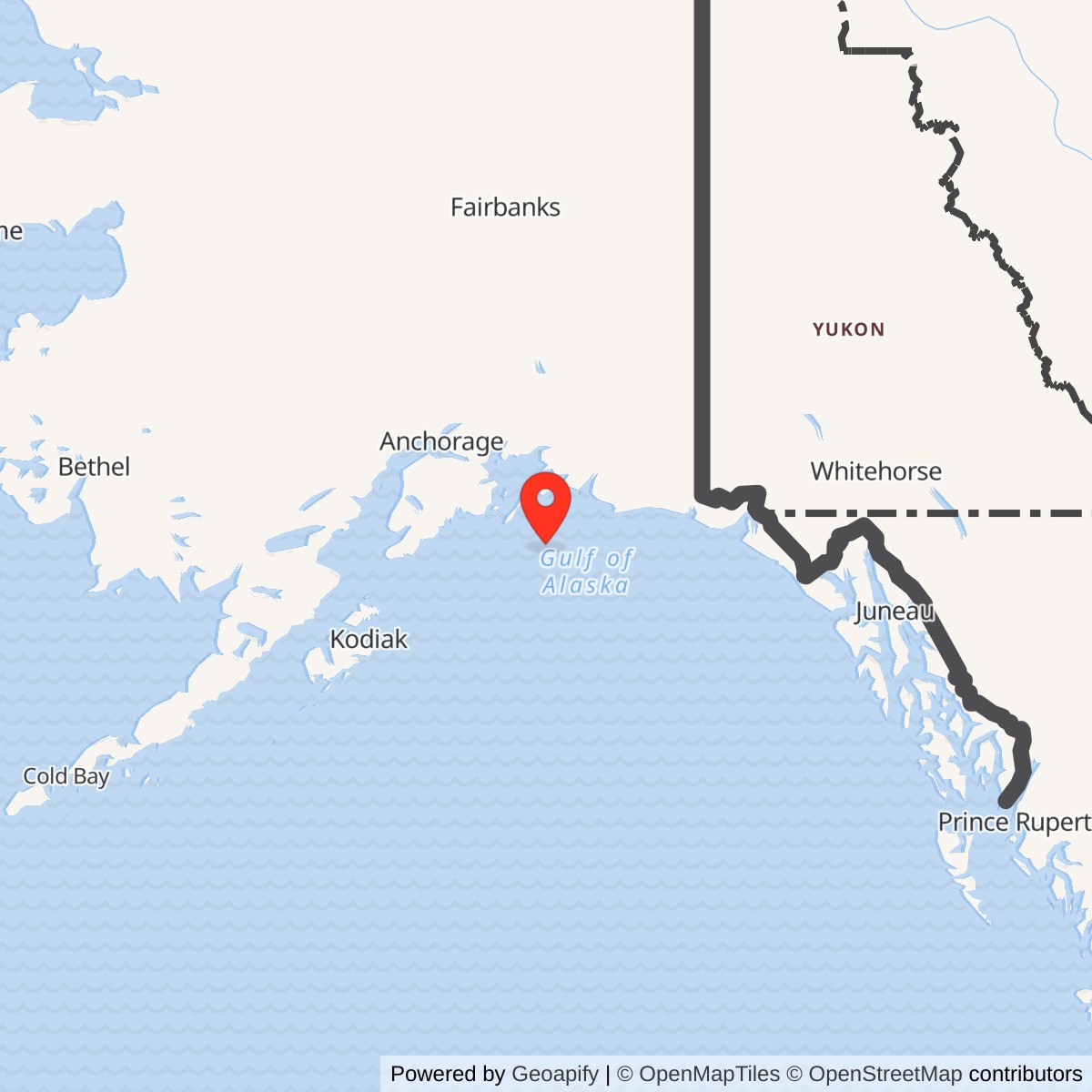 Map showing location of Middleton Island Air Force Station, Alaska