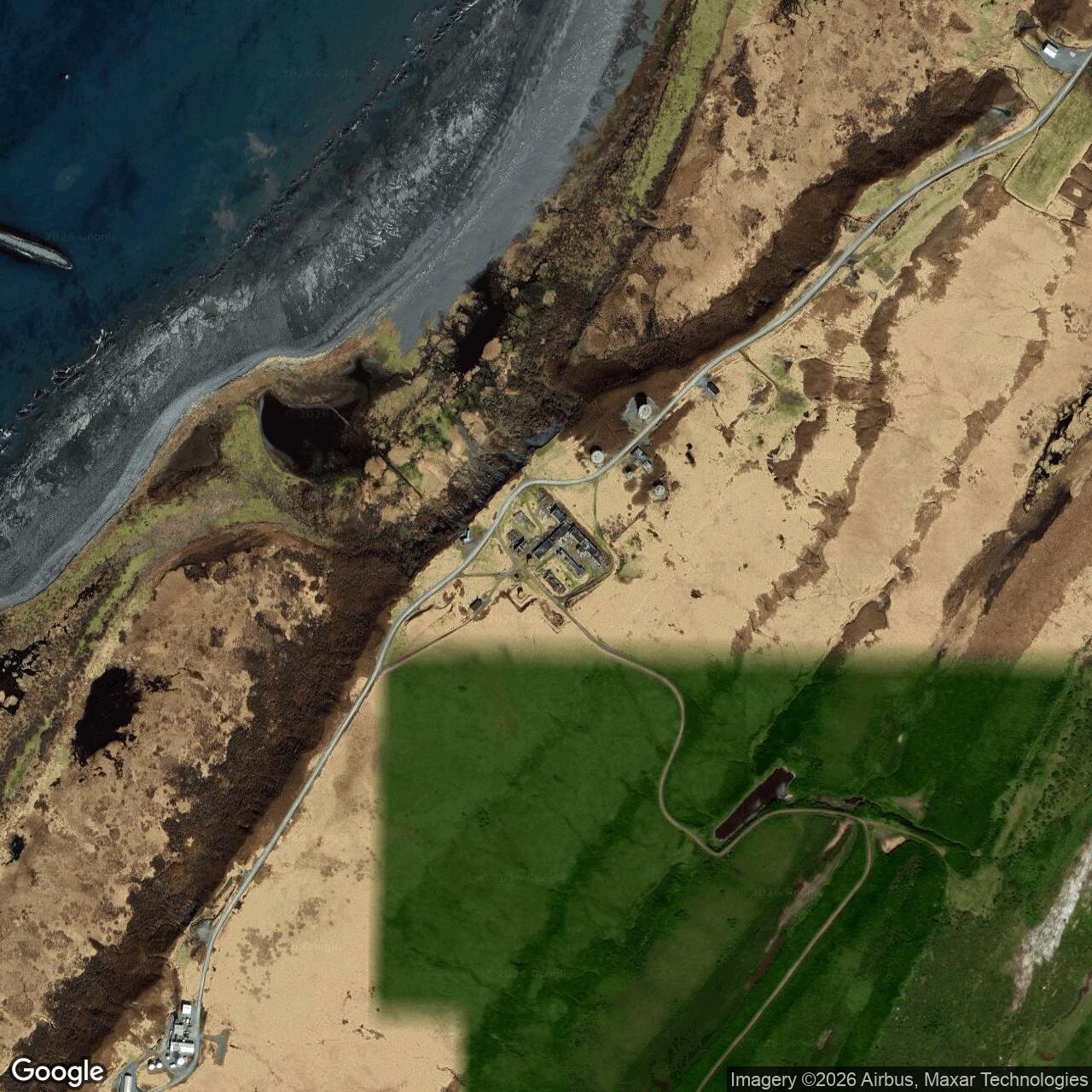 Current Google Satellite Image of Middleton Island Air Force Station: Radar and White Alice History, Alaska