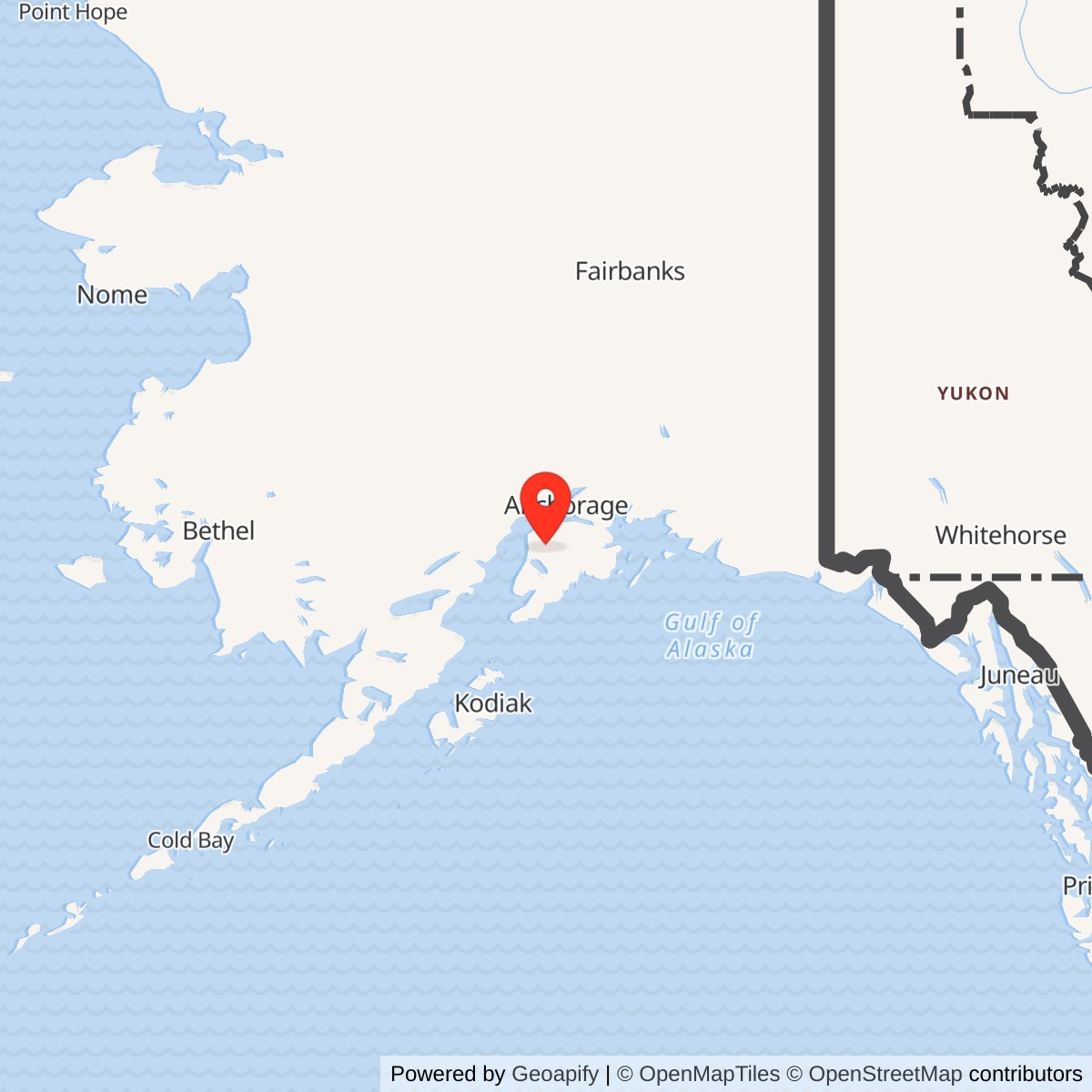 Map showing location of Naptowne Radio Relay Station, Alaska