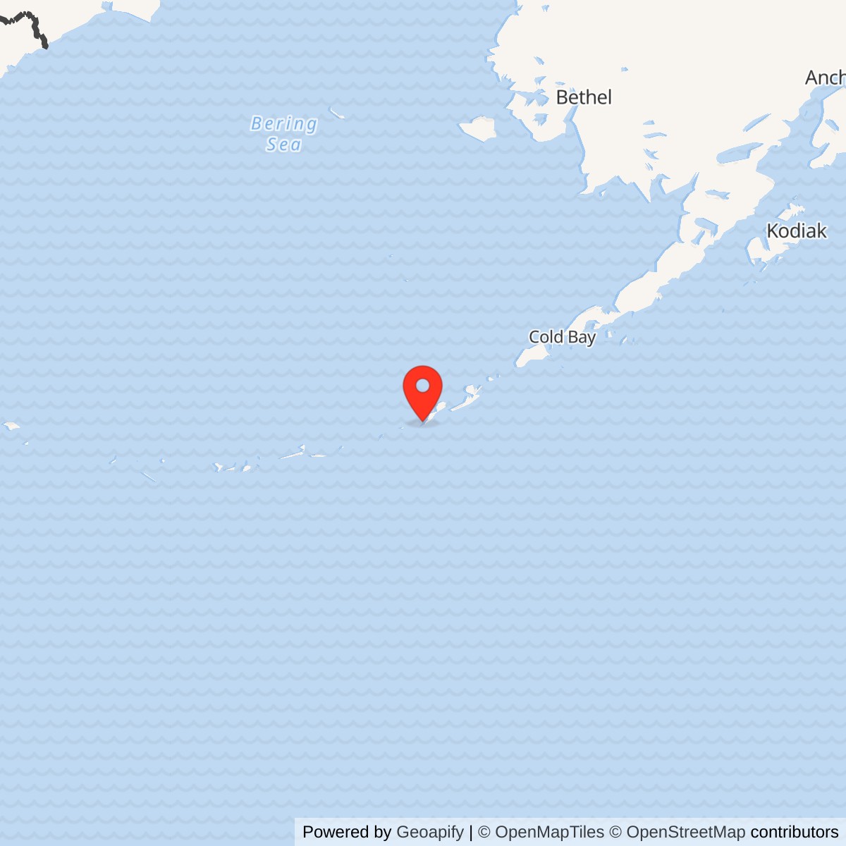 Map showing location of Nikolski Air Force Station / Nikolski Radio Relay Station, Alaska