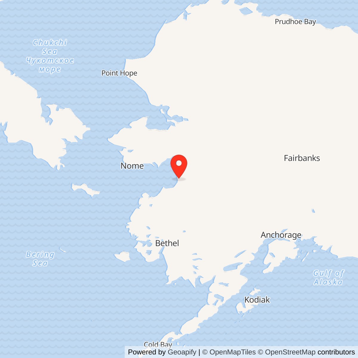 Map showing location of North River Radio Relay Station, Alaska