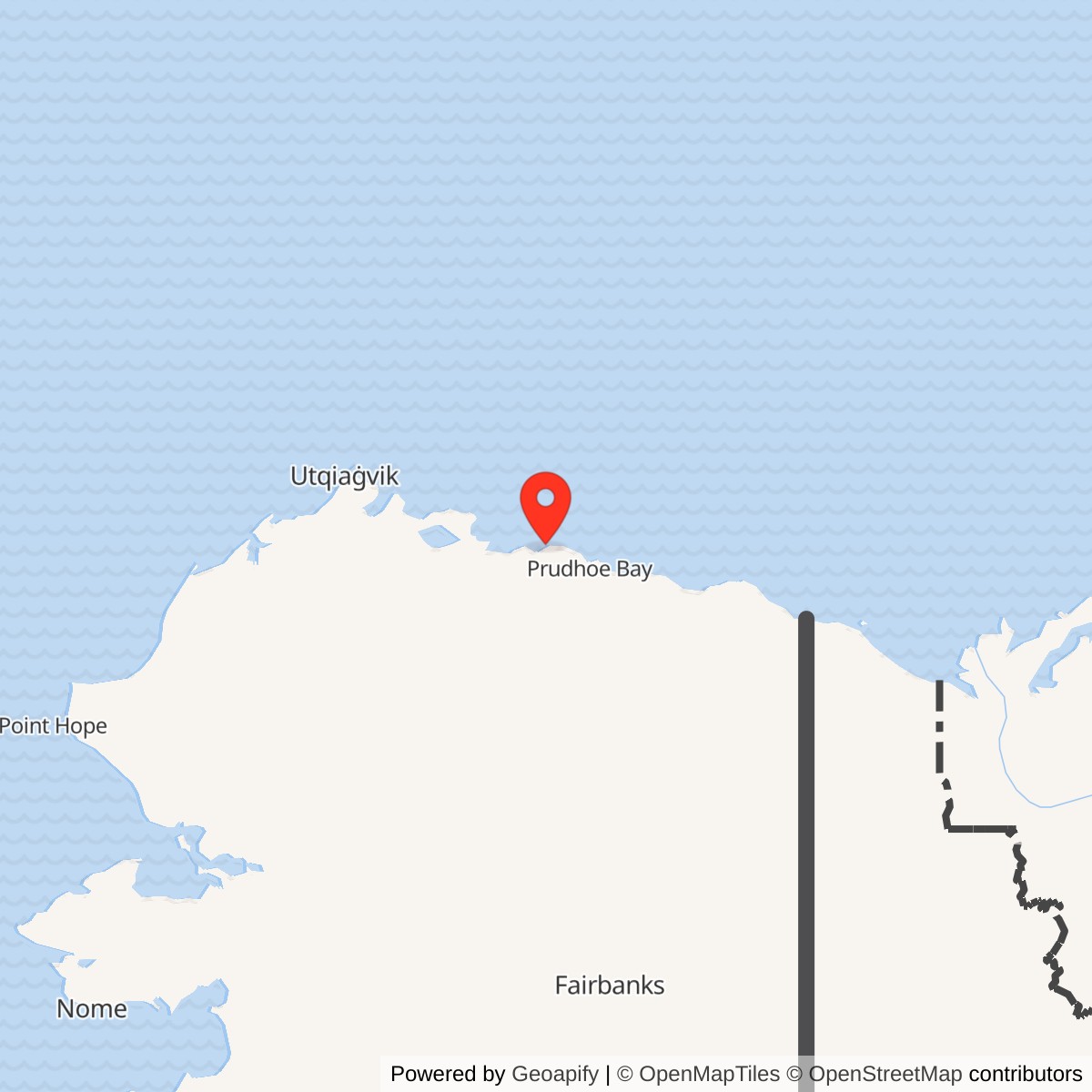 Map showing location of Oliktok Point DEW Line Station / Oliktok Long Range Radar Site, Alaska