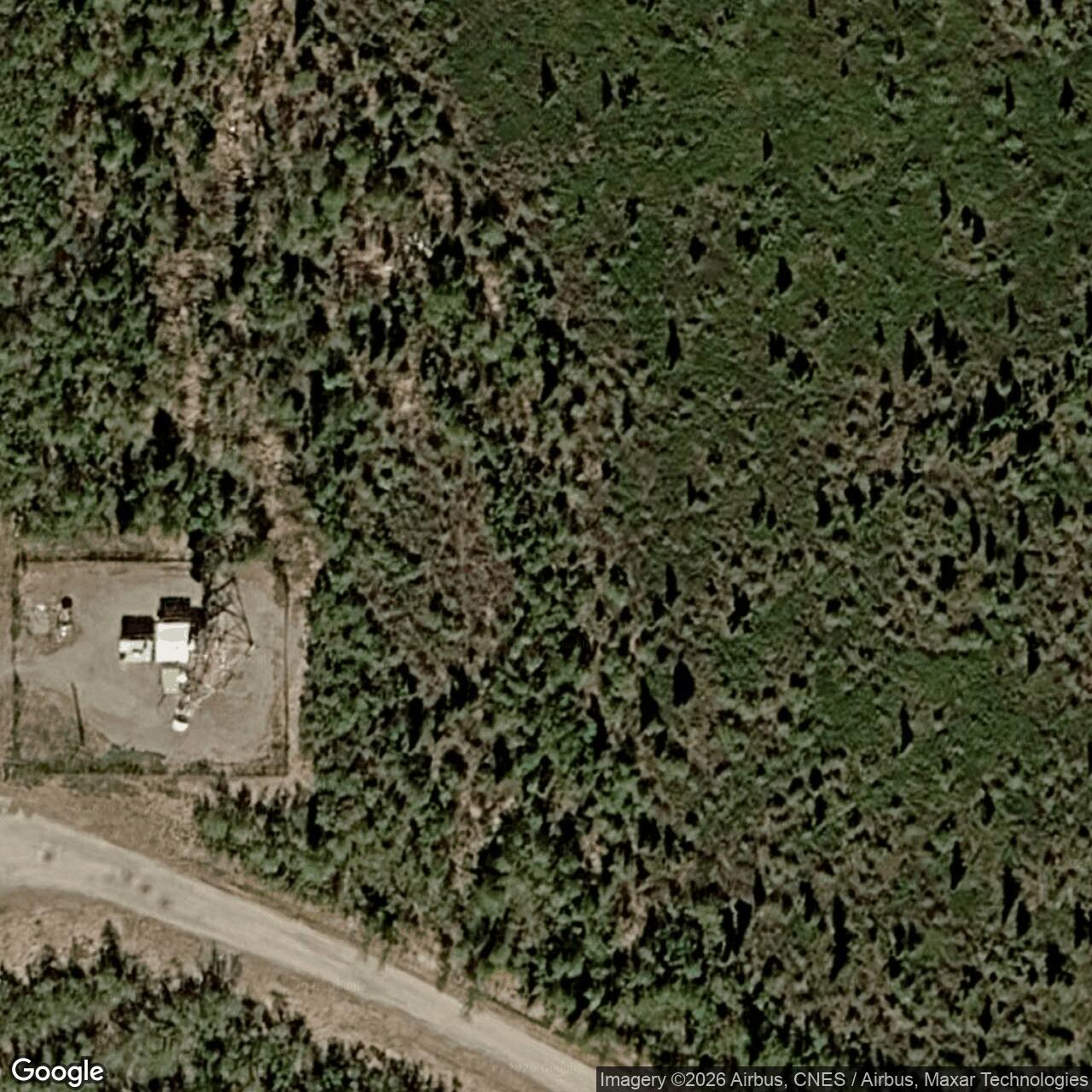 Current Google Satellite Image of Pedro Dome Radio Relay Station / White Alice Communications Site, Alaska