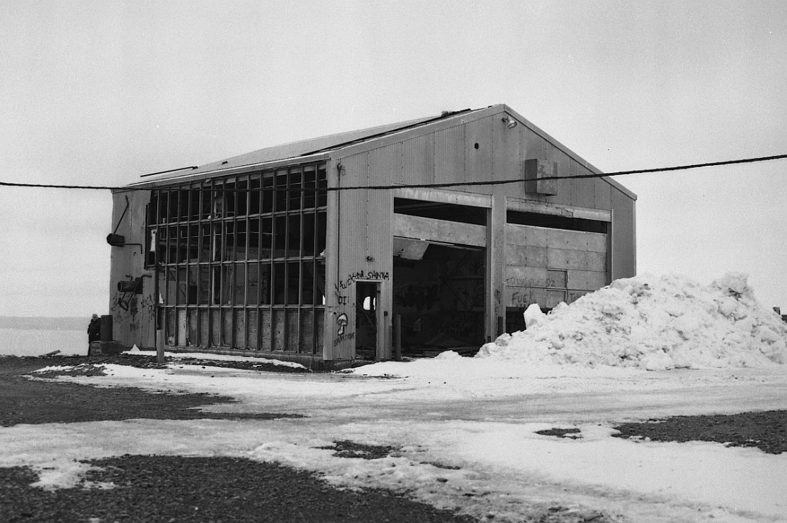Actual March 1997 HAER photograph of Pillar Mountain White Alice garage Building 1003