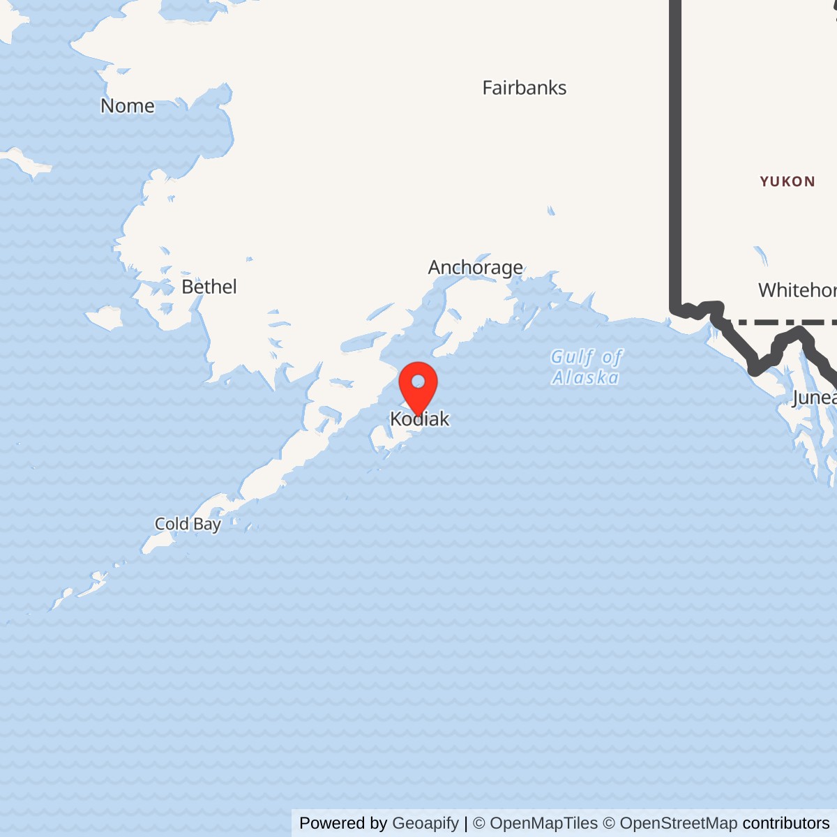 Map showing location of Pillar Mountain White Alice Communications Site, Alaska