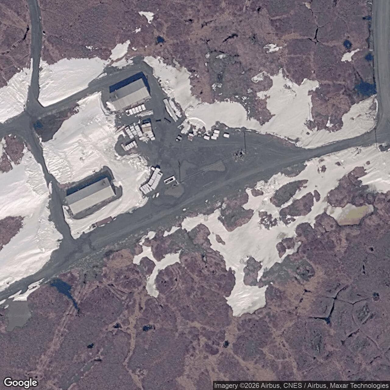 Current Google Satellite Image of Point Lay Radar Site History | DEW Line LIZ-2 and AN/FPS-117, Alaska