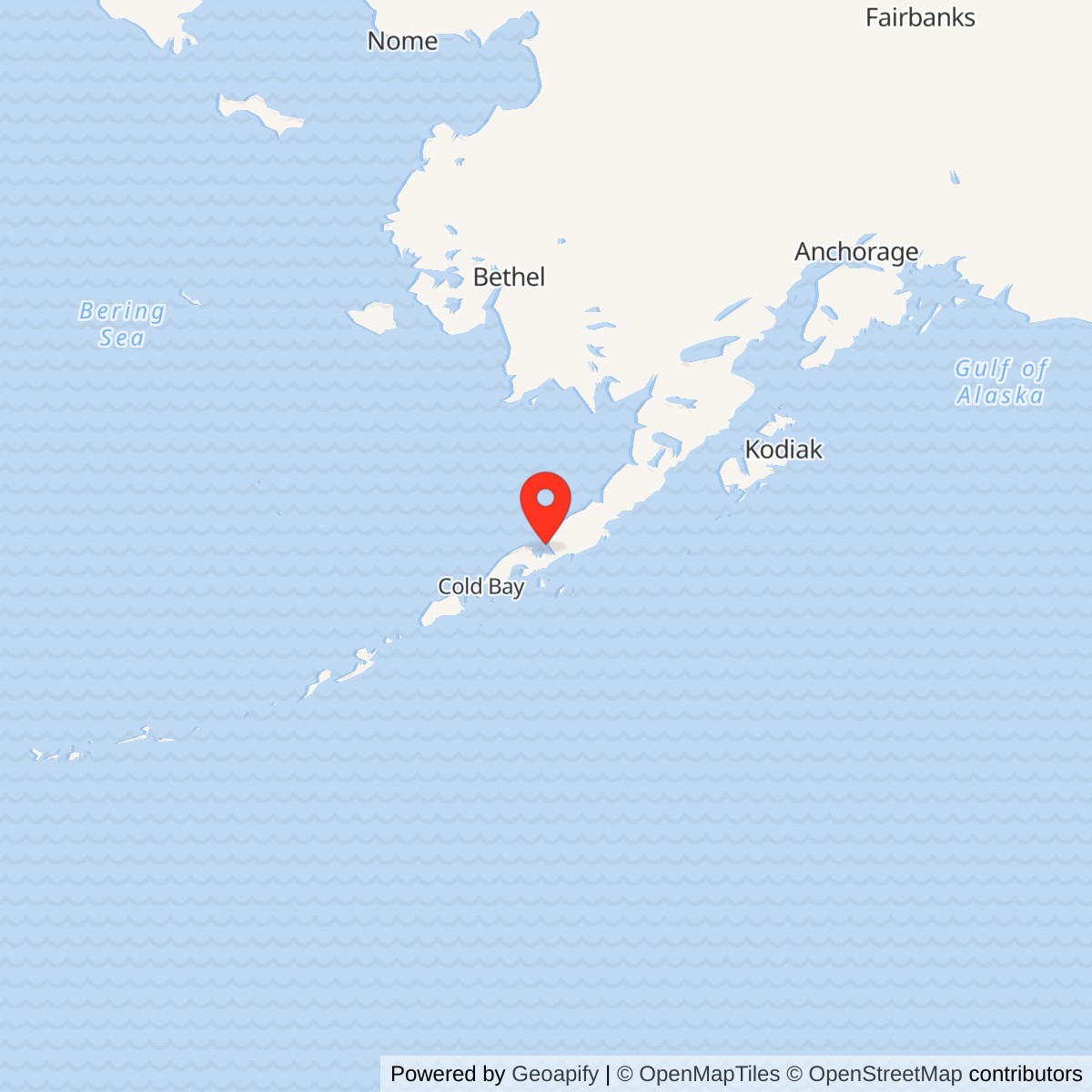 Map showing location of Port Moller Air Force Station / Port Moller Radio Relay Station, Alaska