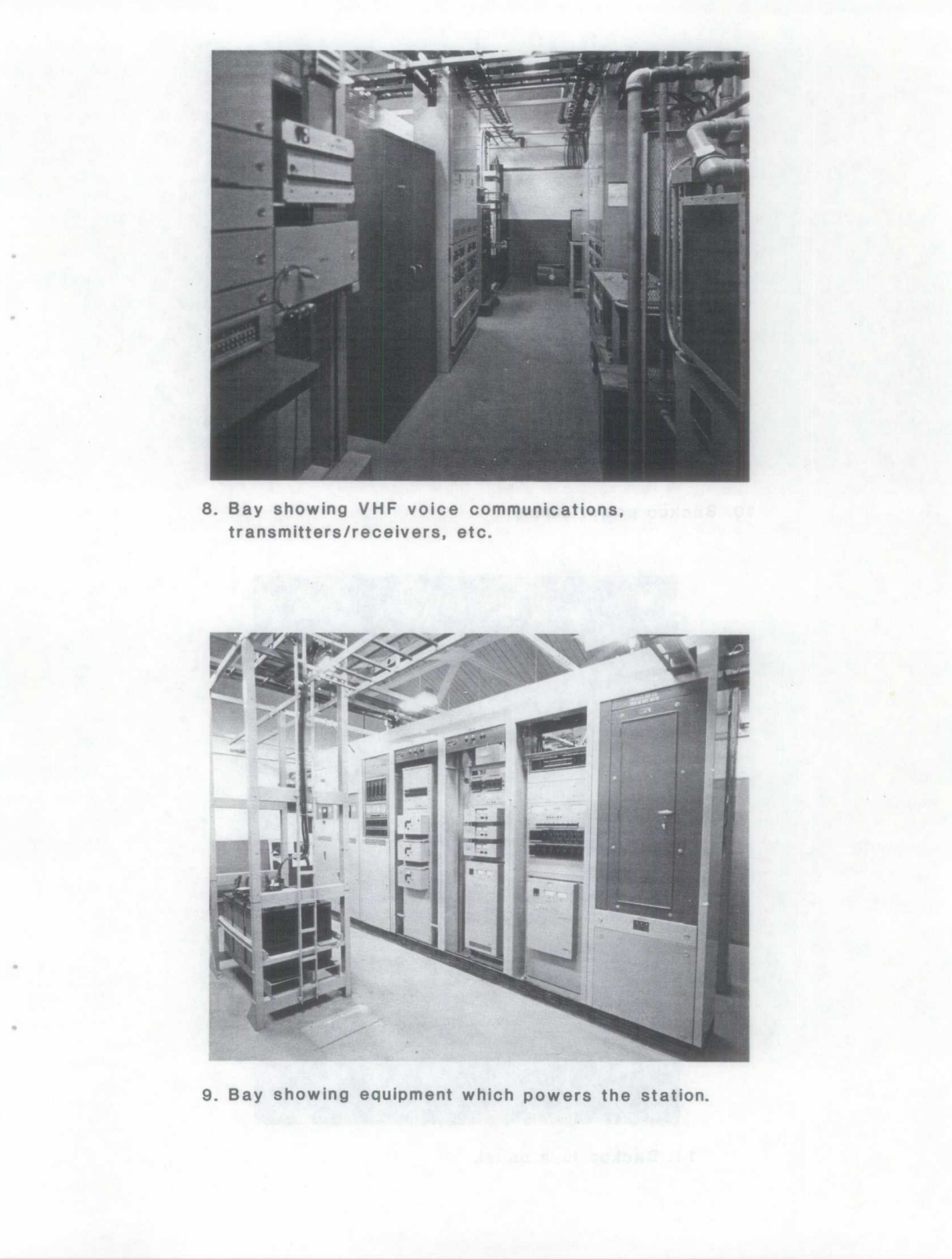 Two actual Rabbit Creek interior archival photographs showing radio and power equipment