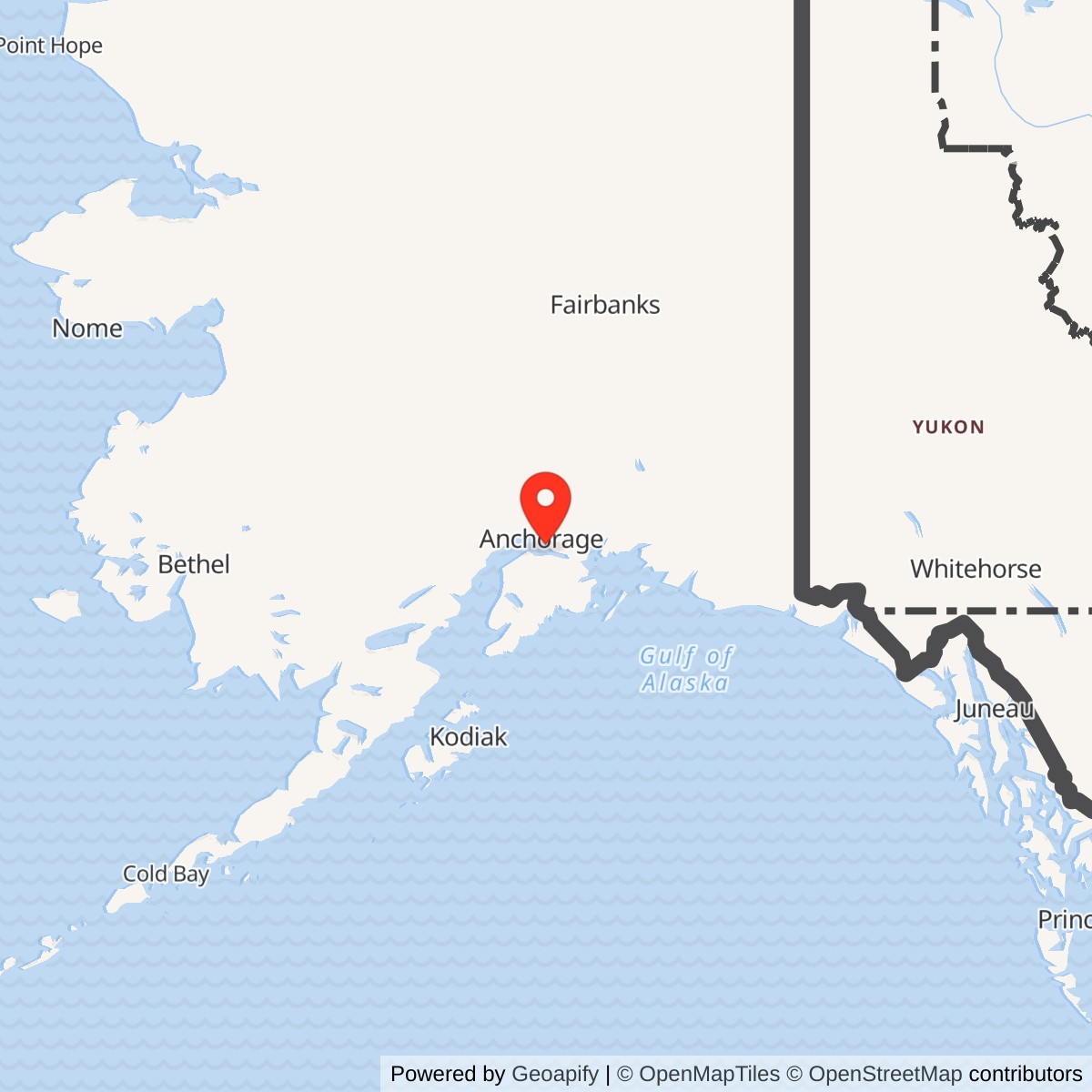 Map showing location of Rabbit Creek White Alice Communications Site, Alaska