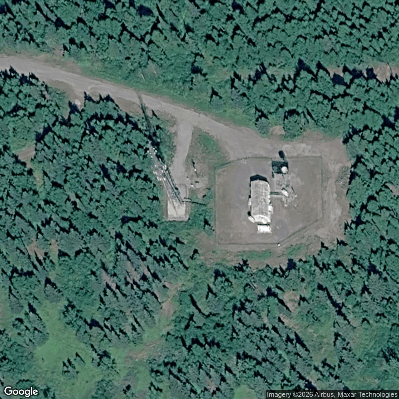 Current Google Satellite Image of Rabbit Creek White Alice Communications Site, Alaska