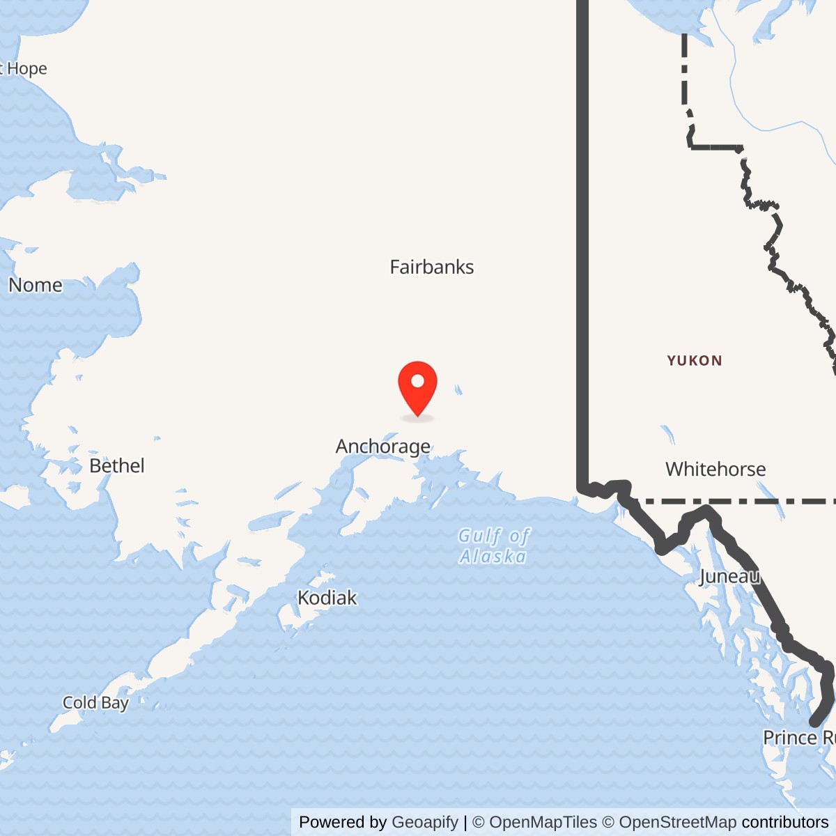 Map showing location of Sawmill Radio Relay Station, Alaska