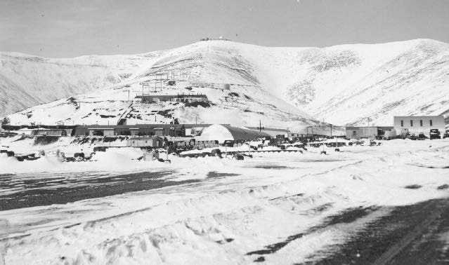 Historic photograph of Sparrevohn upper and lower camps circa 1966