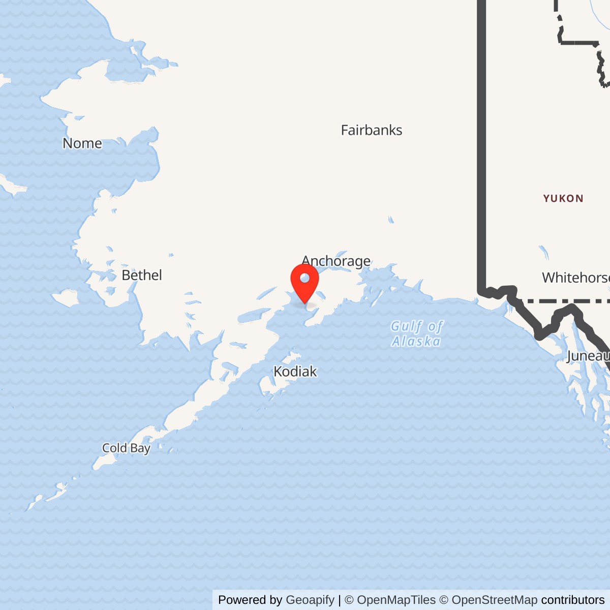Map showing location of Starisky Creek Radio Relay Station, Alaska