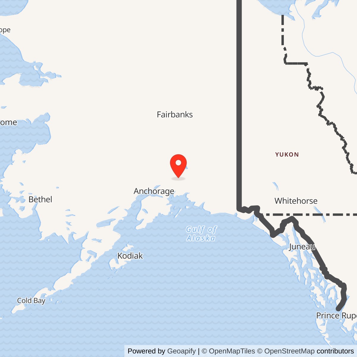 Map showing location of Tahneta Pass Radio Relay Station, Alaska