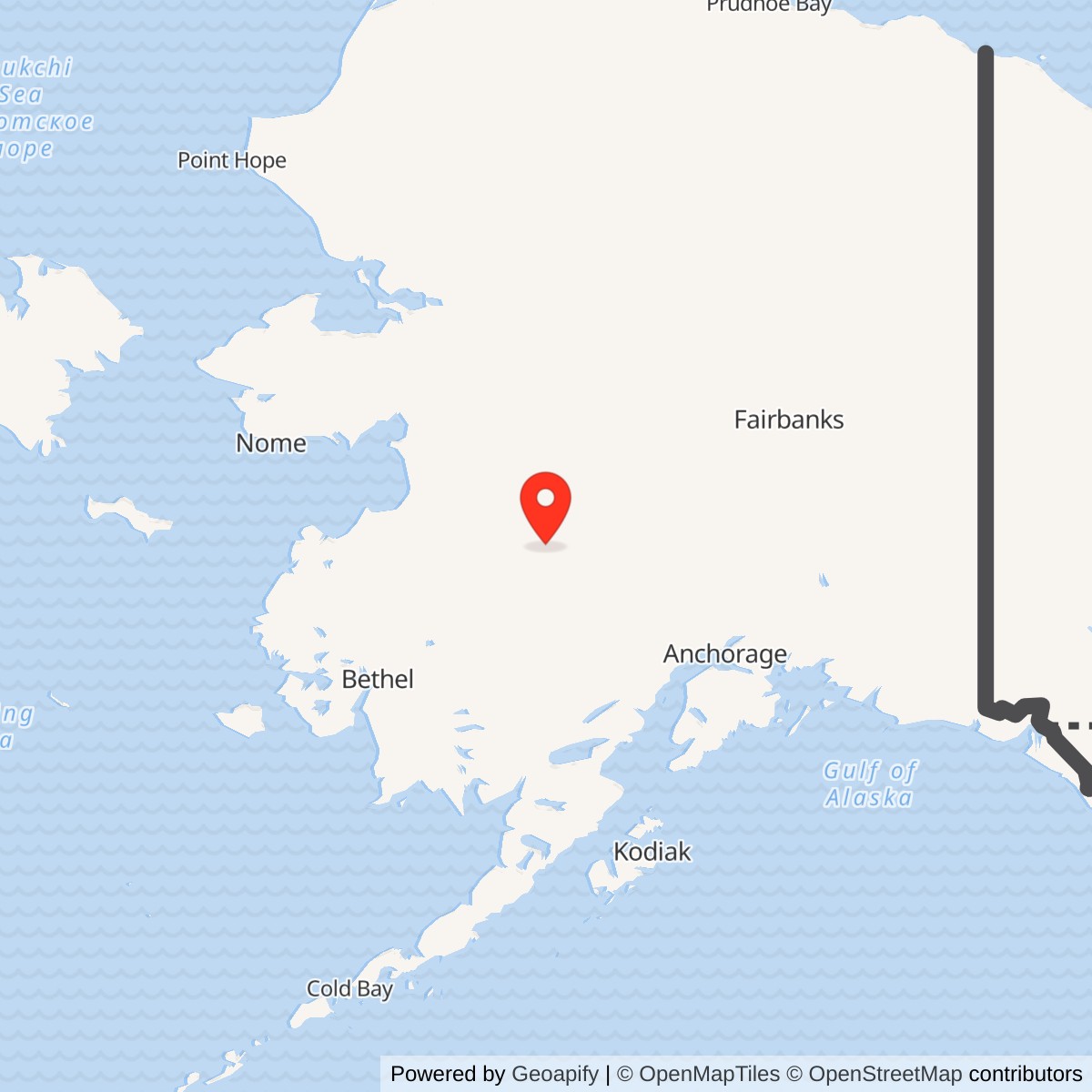 Map showing location of Tatalina Air Force Station / Tatalina Long Range Radar Site, Alaska