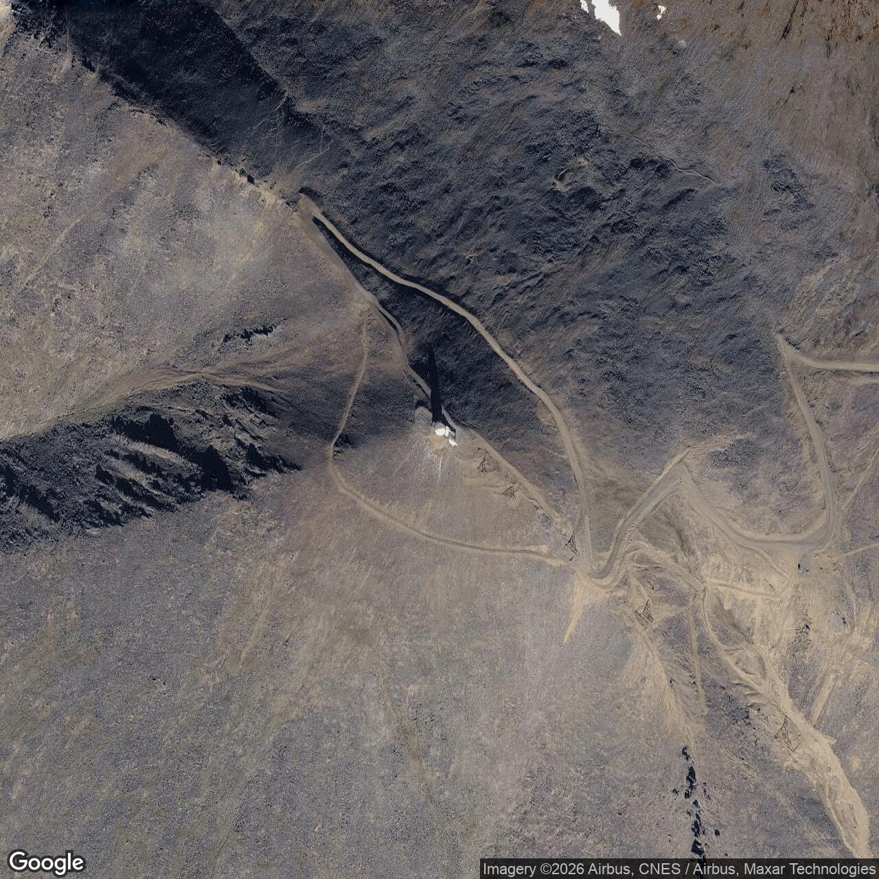 Current Google Satellite Image of Tin City Air Force Station / Tin City Long Range Radar Site, Wales Alaska