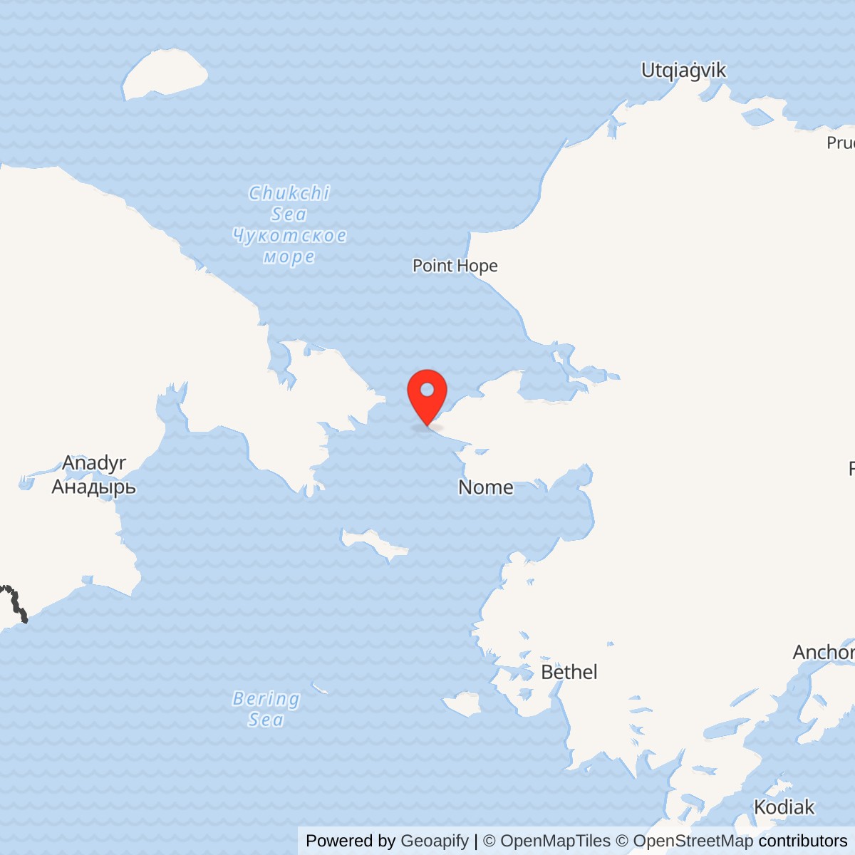 Map showing location of Tin City White Alice Communications Site, Alaska