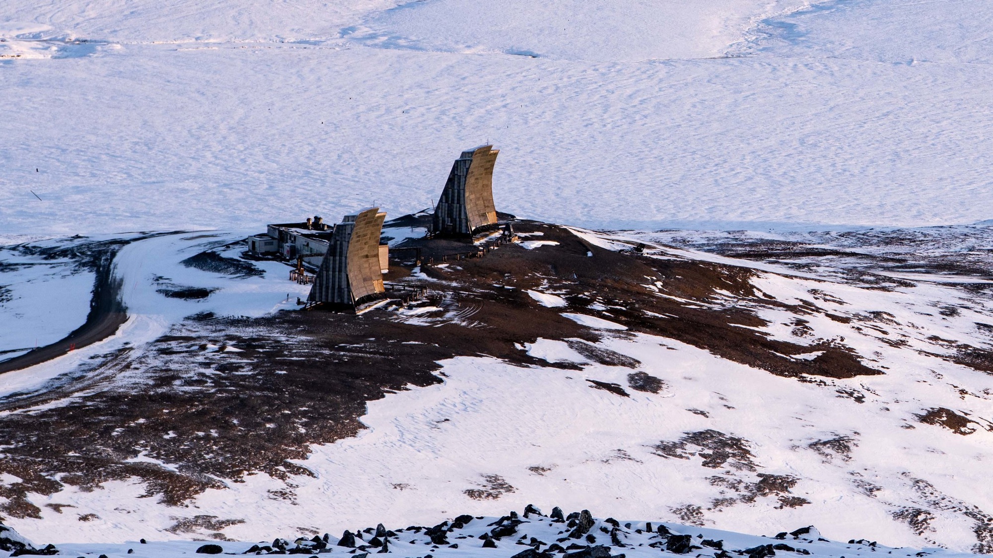 Tin City White Alice relay remains in a 2018 Defense Department photograph