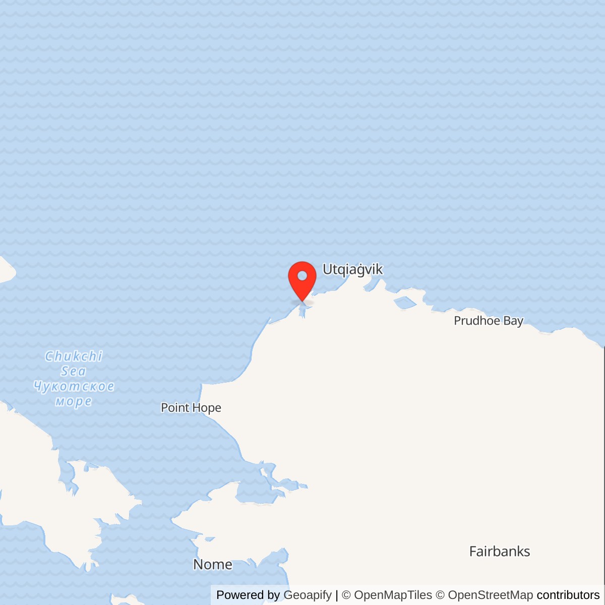 Map showing location of Wainwright DEW Line Station / Wainwright Short Range Radar Site, Alaska