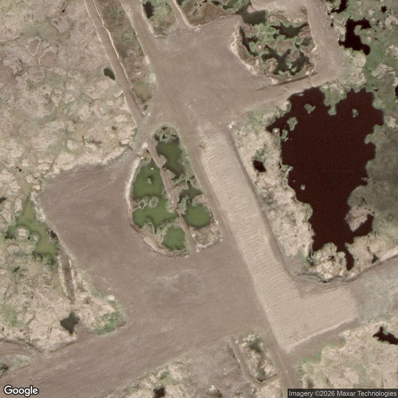 Current Google Satellite Image of Wainwright DEW Line Station / Wainwright Short Range Radar Site, Alaska