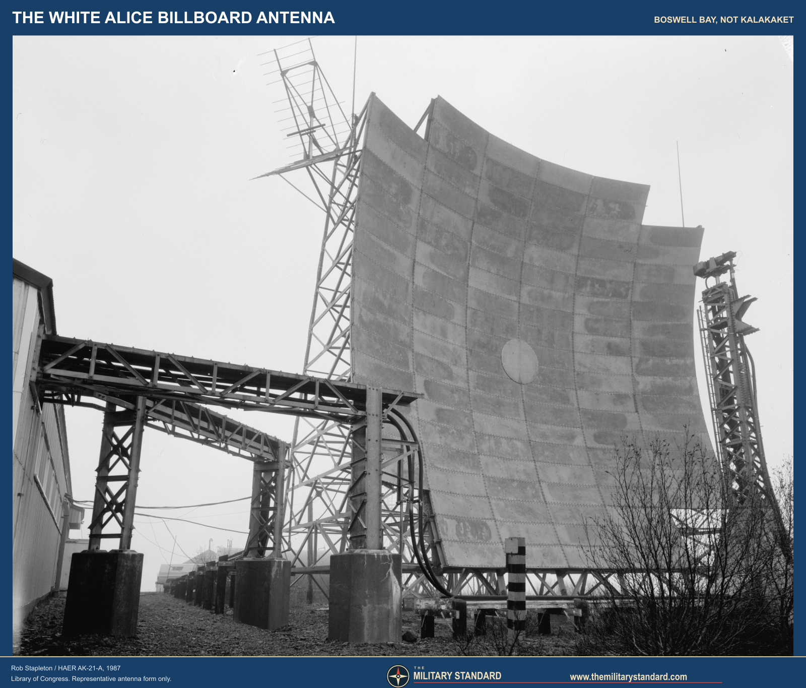 Actual White Alice billboard antenna at Boswell Bay, Alaska, not Kalakaket Creek