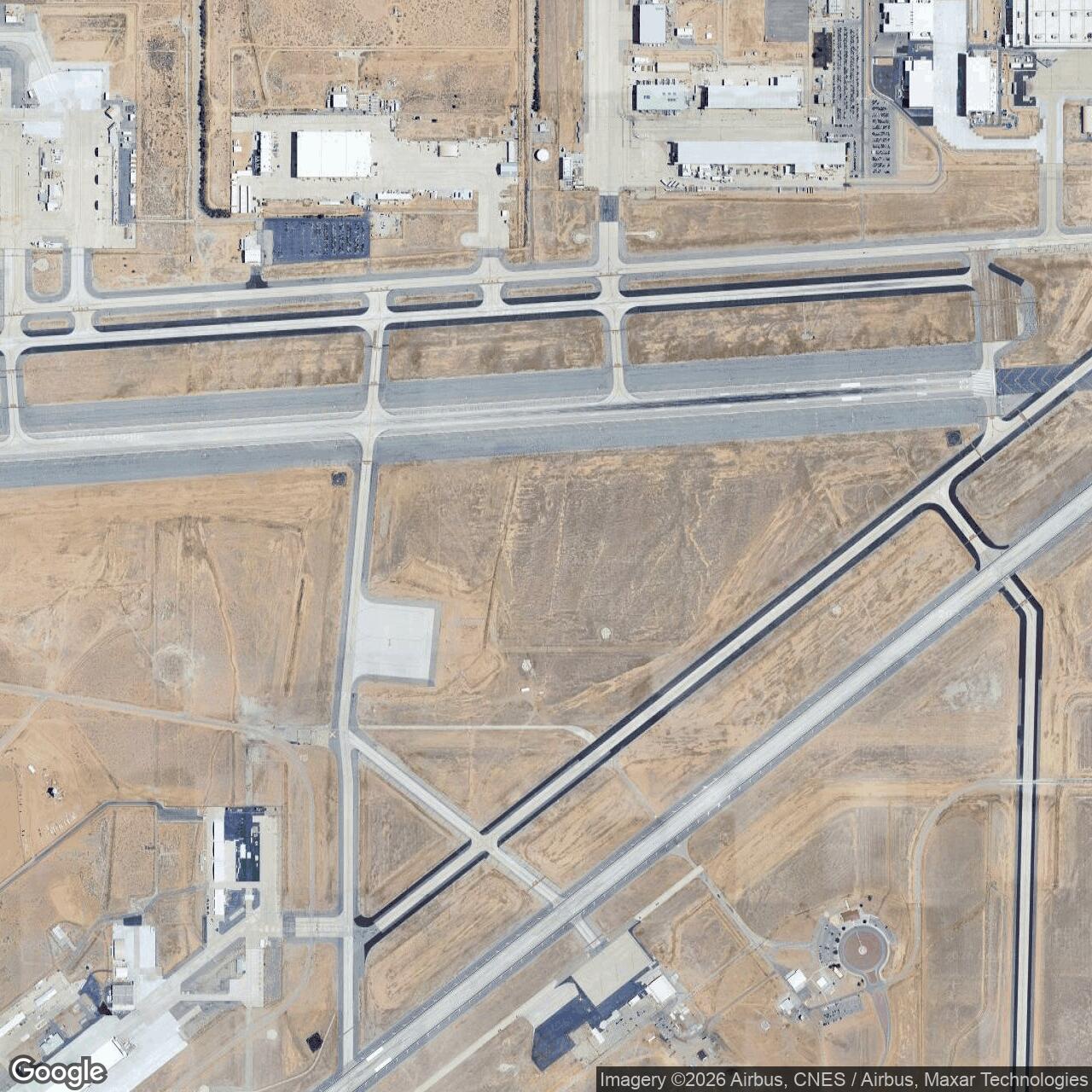 Current Google Satellite Image of Palmdale Army Air Field / Air Force Plant 42, California