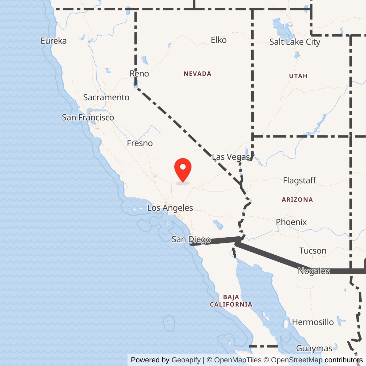 Map showing location of Boron Air Force Station, California