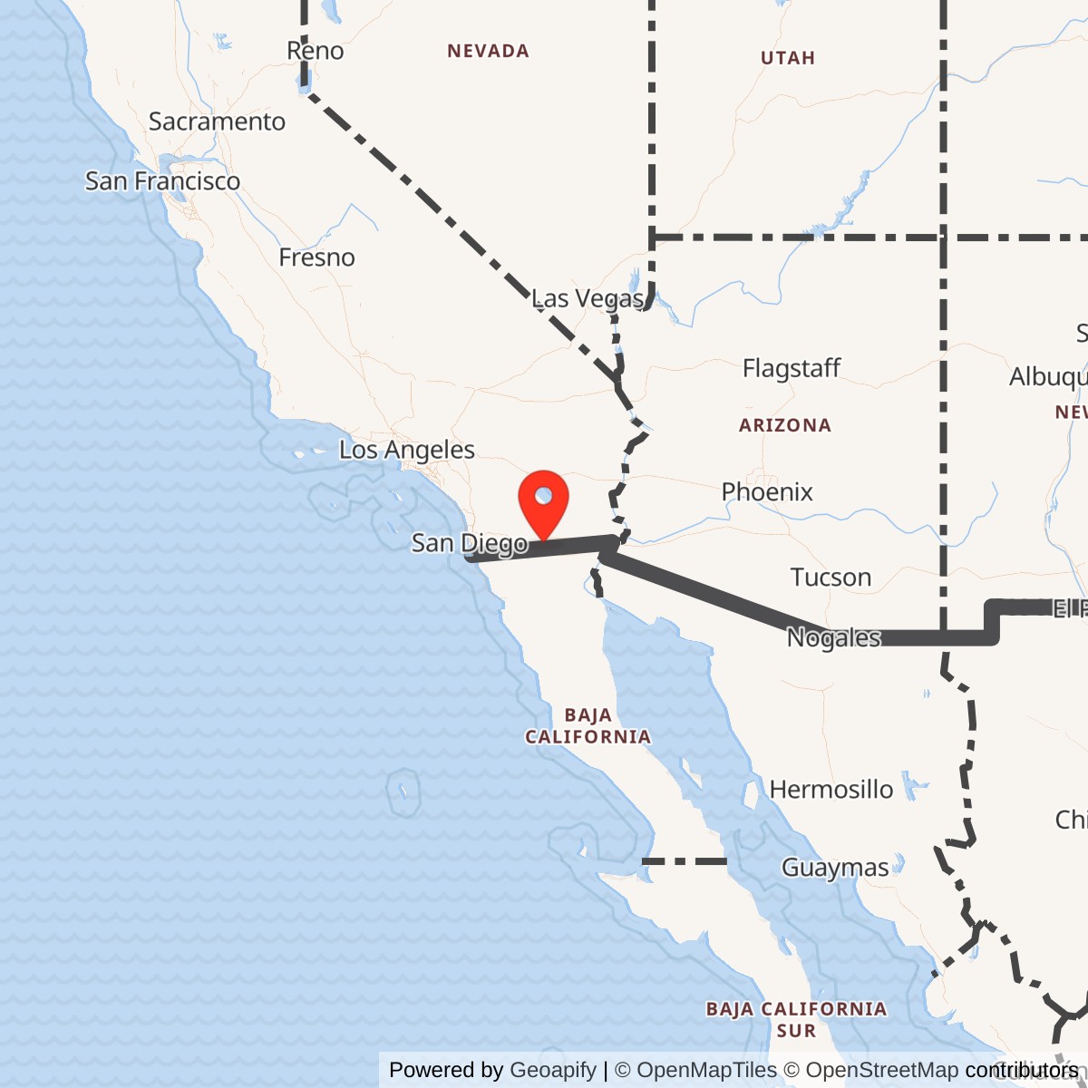 Map showing location of Coyote Wells Gap Filler Annex / P-76D / Z-76D, California