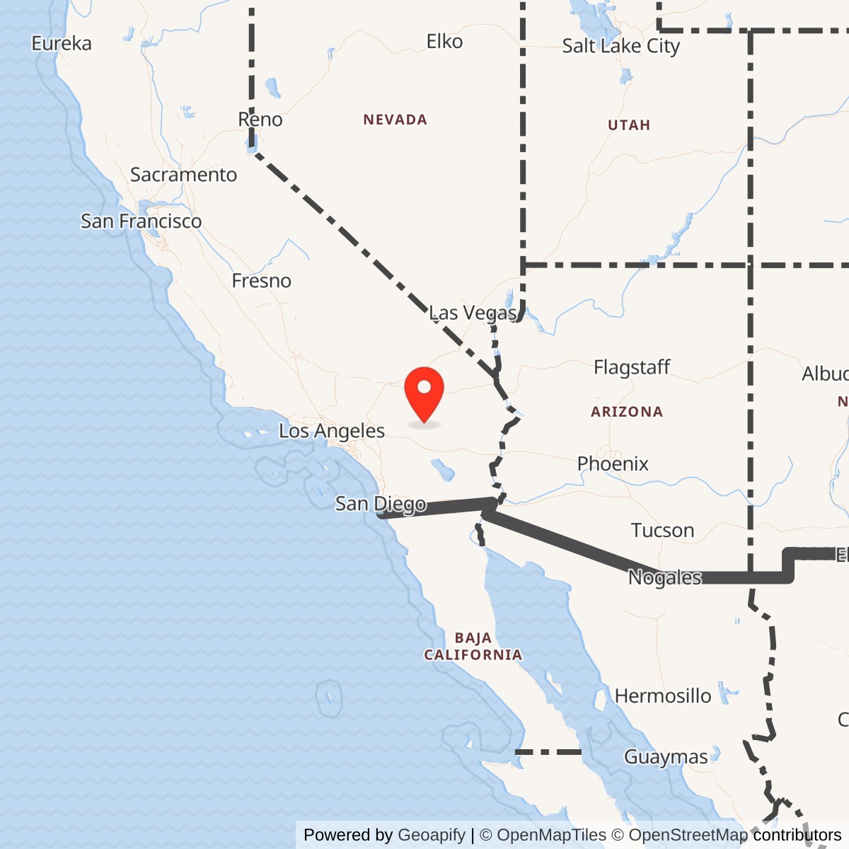 Map showing location of Joshua Tree Gap Filler Annex / P-76F / P-59C, California