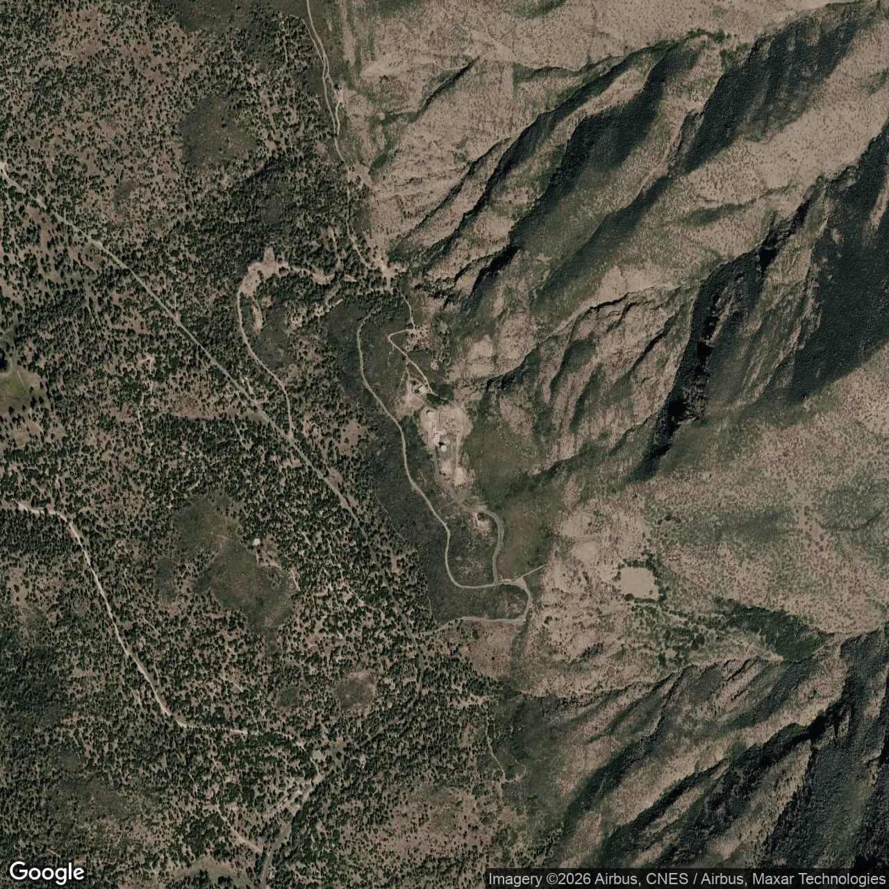 Current Google Satellite Image of Mount Laguna Air Force Station, California
