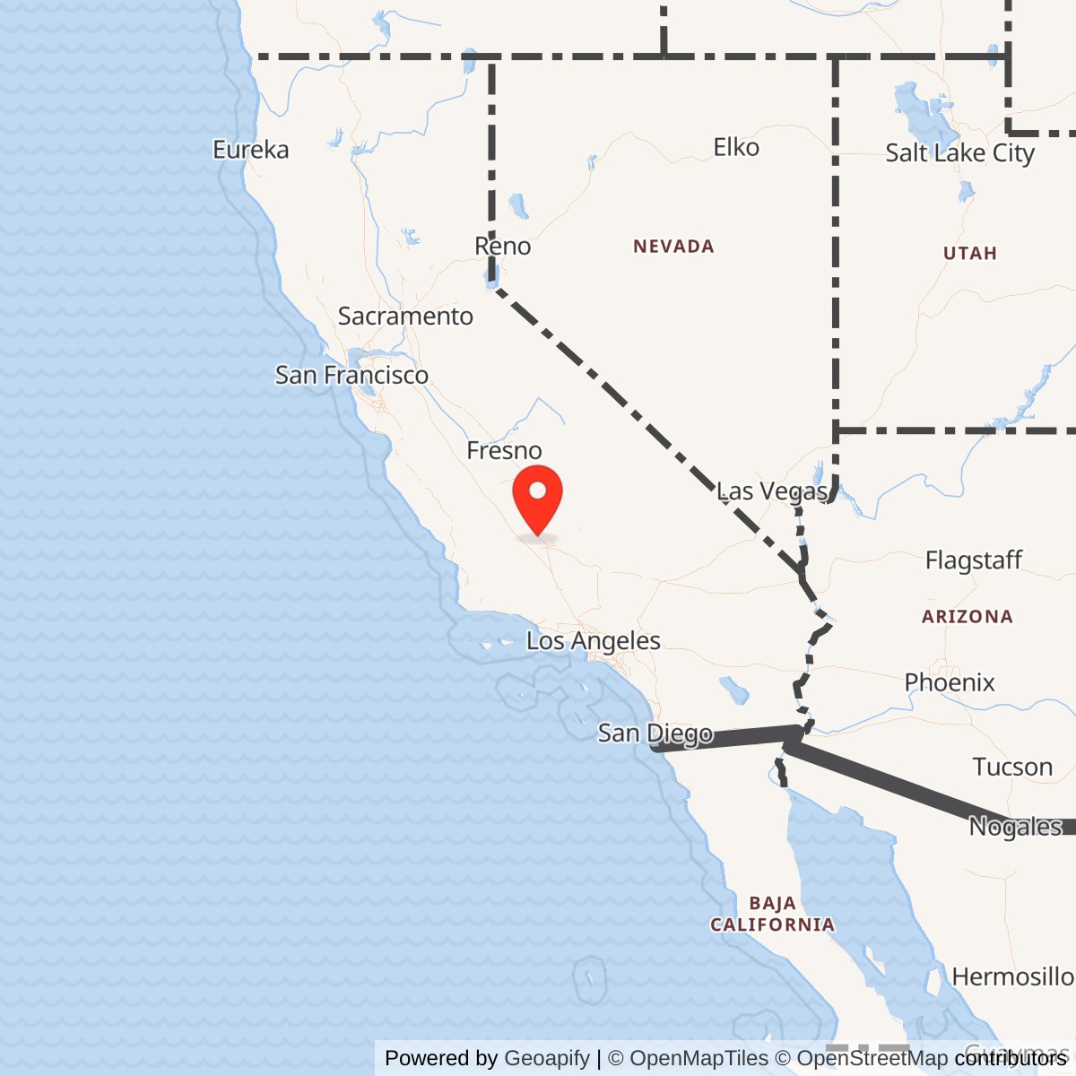 Map showing location of Shafter Gap Filler Annex, California