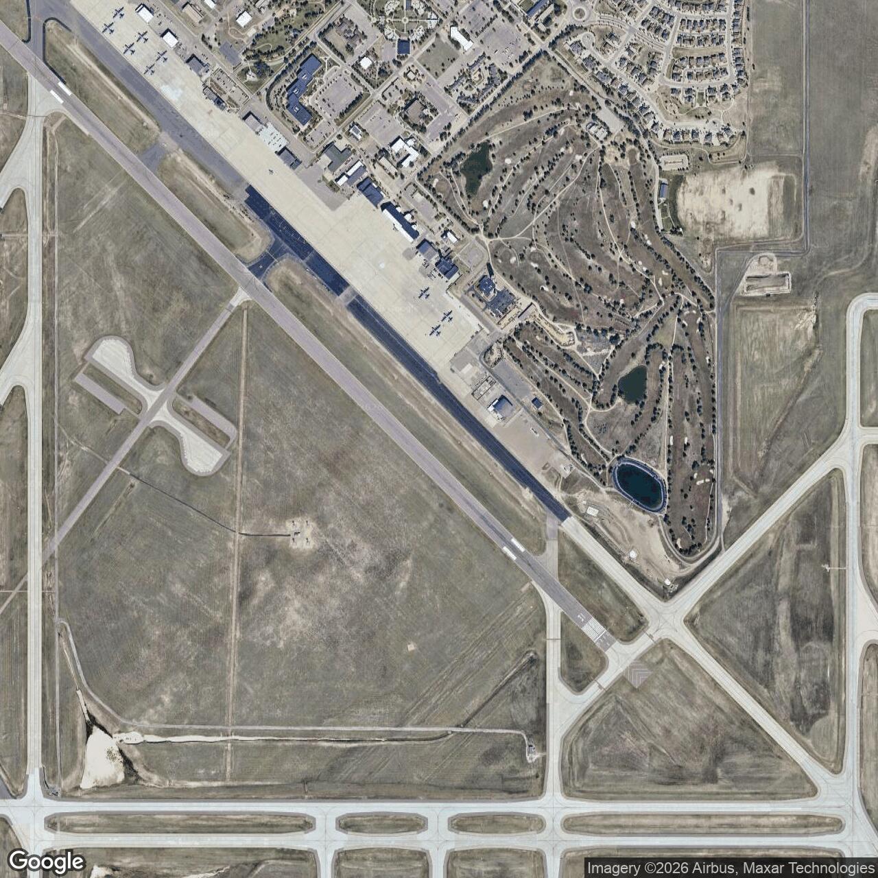 Current Google Satellite Image of Peterson Space Force Base, Colorado