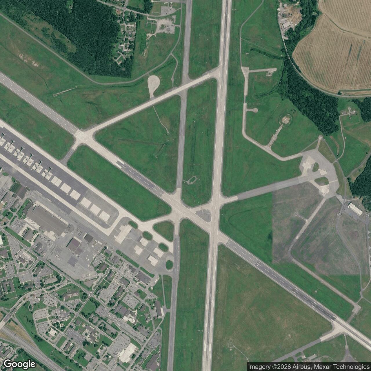 Current Google Satellite Image of Dover Air Force Base, Delaware