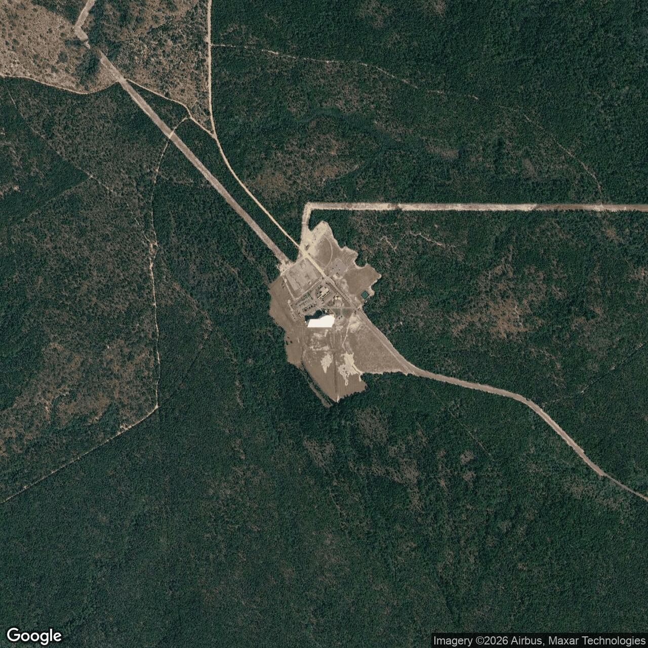 Current Google Satellite Image of Eglin Air Force Base Site C-6 / AN/FPS-85 Radar Facility, Florida